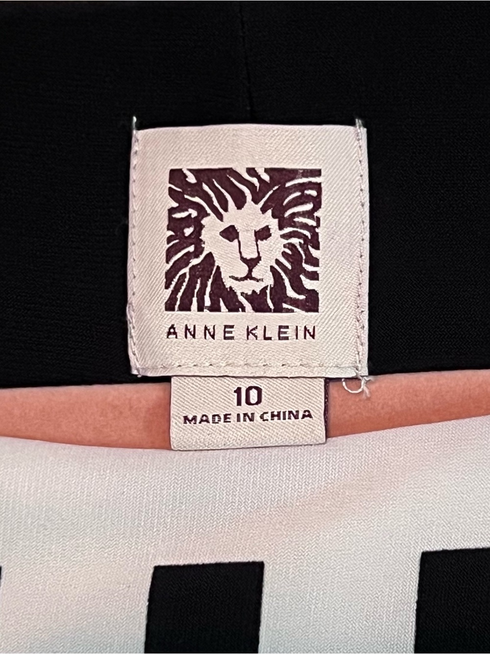 Anne Klein Black and White Lined Geometric 3/4 Sleeve Dress Women’s Size 10 - Picture 8 of 9